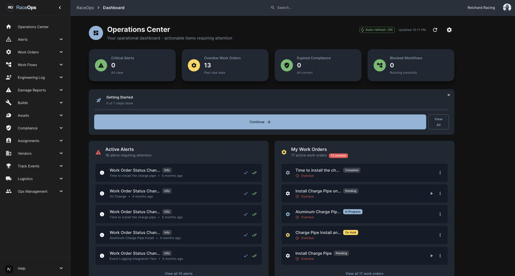 RaceOps — Team Dashboard